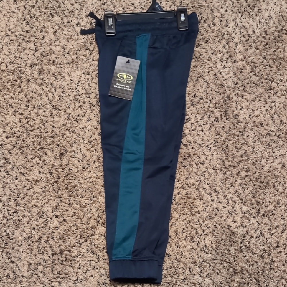 Navy and Teal Kids Track Pants